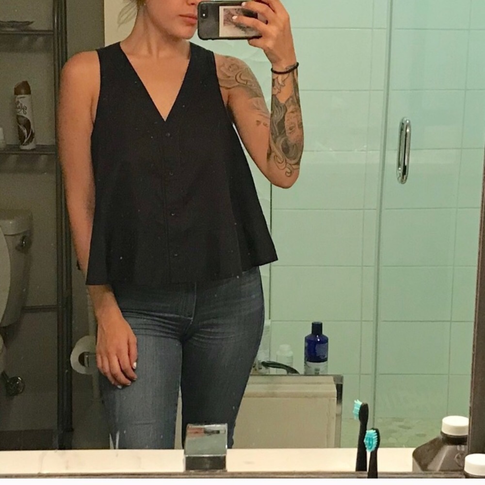 Rag & Bone Pomai Tank in caviar black